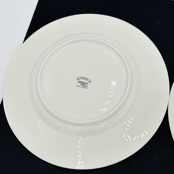 Syracuse China Lyric Pattern 10.25" Dinner Plates Vintage 1950s MCM Set of 2 - Picture 9 of 10